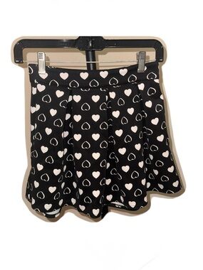 Aeropostale Black and White Heart Mini Skirt